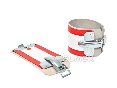 PERFEKT Schelle für Reparatur von Feuerwehrschlauch C52, Bandbreite 75mm, Mikrogummi, Metallkappe, 